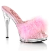 5inch glory baby pink faux leather fur clear