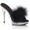 5inch glory black faux leather fur clear