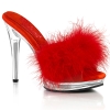 5inch glory red faux leather fur clear