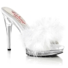 5inch glory white faux leather fur clear