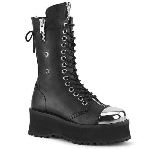 gravedigger 14 black vegan leather