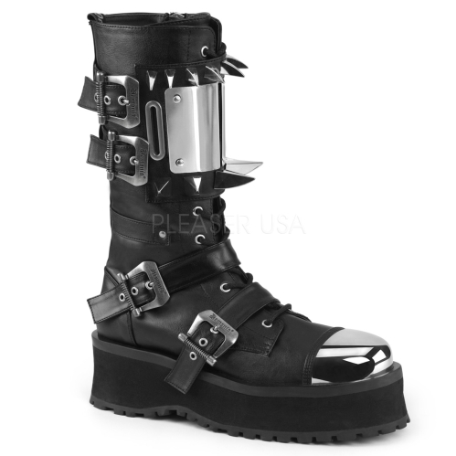 Domonia GRAVEDIGGER-250 Lace-Up Mid-Calf Goth Boot