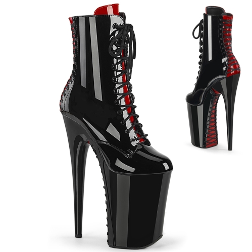 ankle mid calf boots black red patent black red