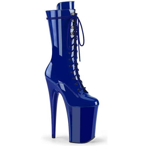ankle mid calf boots royal blue patent royal blue