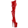 thigh high boots red stretch patent red