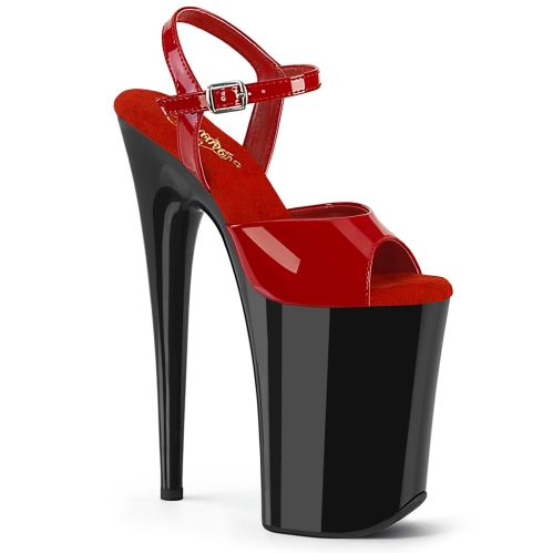 9inch heel red patent black