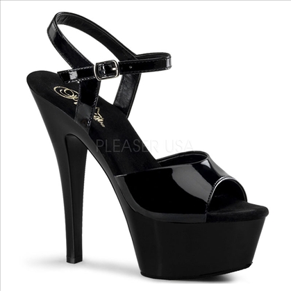 Black Patent Leather Elegant 6 Inch Stripper Shoe