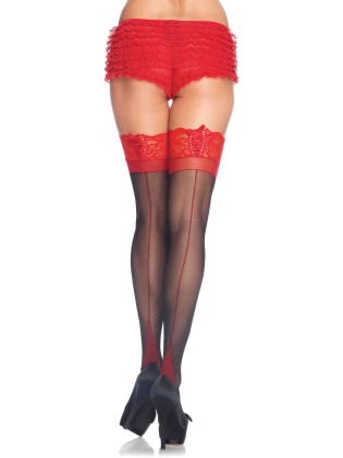 Stockings Sheer Cuban Heel Thigh Highs