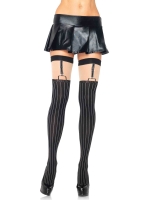 Stockings Pinstriped Suspender Thigh Highs