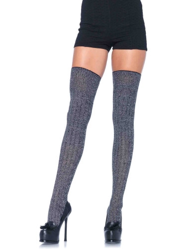 Stockings Heather Rib Knit Thigh Highs