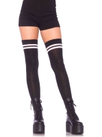 Stockings Ribbed athletic thigh highs