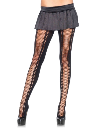 Stockings Crochet Faux Lace Up Tights