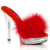 5inch majesty red faux leather fur clear