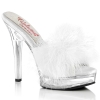 5inch majesty white faux leather fur clear