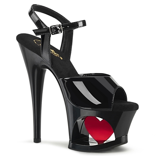 7inch   7 1 2inch heel black patent black red