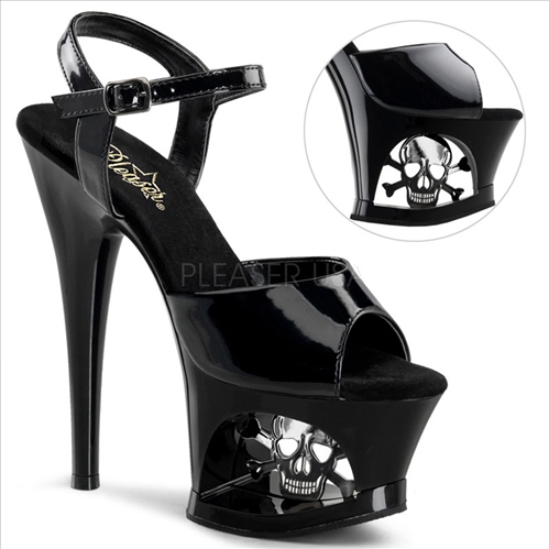 Skull Cross Bone Platform Exotic Dance Shoes