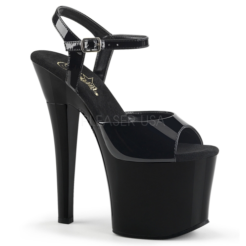 RADIANT-709 7 inch Heel 3 inch Black Platform