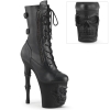 ankle mid calf boots black faux leather black matt