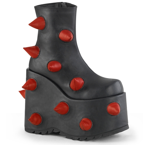 black red vegan leather