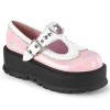 baby pink holo patent white vegan leather