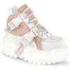 white holographic patent baby pink multi glitter
