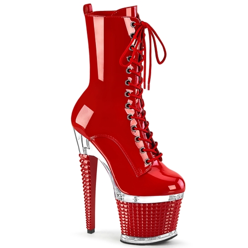 ankle mid calf boots red clear red