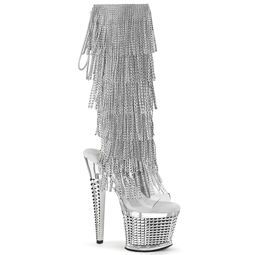 ankle mid calf boots clear silver clear silver chr