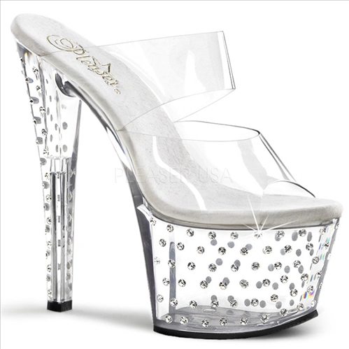 Rhinestone Double Strap All Clear Shoe