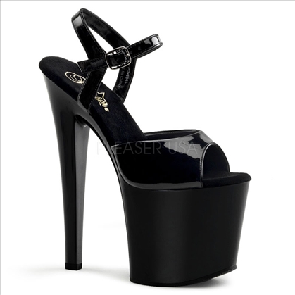 Tall Heel Platform Exotic Shoes Black Patent