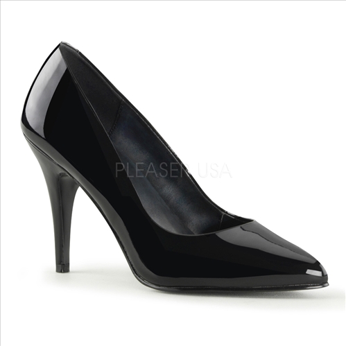 Black Patent Leather Classic Pump 4 Inch Heel