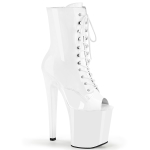 ankle mid calf boots white patent white