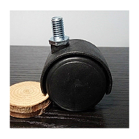 Black Plastic  Chair 1.5" inch Caster with Screw Stem