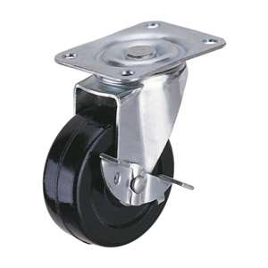 2" Inch Caster  55 lbs Swivel and Center Brake Rubber Top Plate