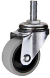 2" Inch Caster  44 lbs Swivel Thermoplastic Rubber Threaded Stem