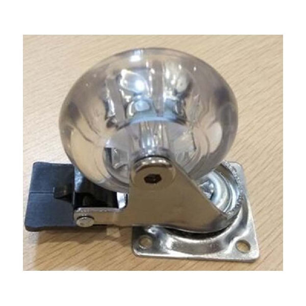 3"Inch Light Duty Clear Swivel Caster Wheel with Brake and 110lbs Load Rating