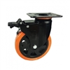 3" Inch Caster  441 lbs Swivel and Upper Brake Polyurethane  and  Polypropylene Top Plate