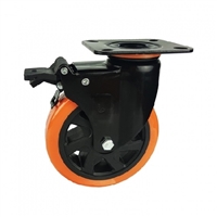 3" Inch Caster  441 lbs Swivel and Upper Brake Polyurethane  and  Polypropylene Top Plate