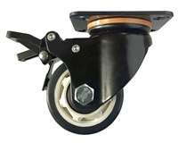 3" Inch Caster  441 lbs Swivel and Upper Brake Polyurethane  and  Polypropylene Top Plate