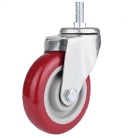 3" Inch Caster  154 lbs Swivel and Polyurethane Threaded Stem