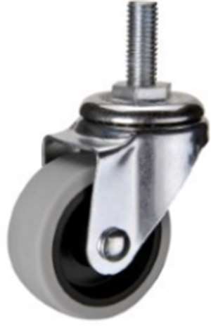 3" Inch Caster  44 lbs Swivel Thermoplastic Rubber Threaded Stem