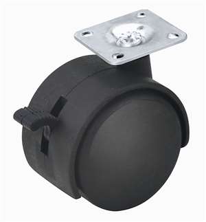 40mm Caster  55 lbs Swivel and Upper Brake Nylon Top Plate