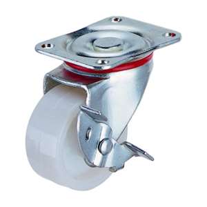 40mm Caster  44 lbs Swivel and Center Brake Plastic Top Plate