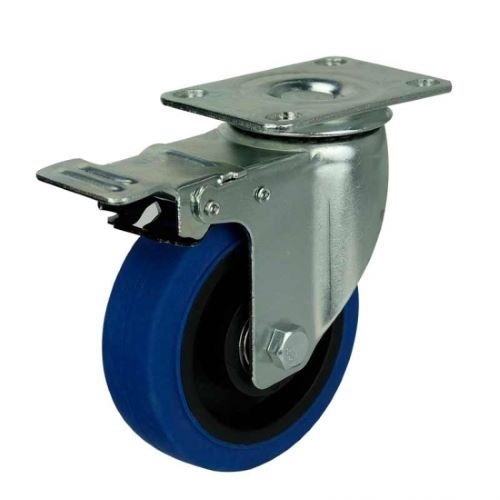 4" Inch Caster  198 lbs Swivel and Upper Brake Thermoplastic Rubber Top Plate