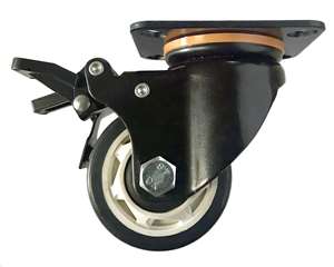 4" Inch Caster  551 lbs Swivel and Upper Brake Polyurethane  and  Polypropylene Top Plate