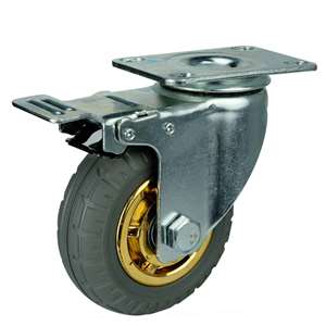 4" Inch Caster  154 lbs Swivel and Upper Brake Rubber Top Plate