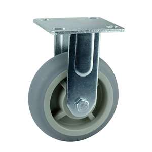 5" Inch Caster  507 lbs Fixed Polypropylene core  and  Thermoplastic Rubber Top Plate