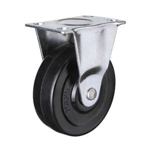 5" Inch Caster  110 lbs Fixed Grey rubber Top Plate