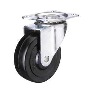 5" Inch Caster  110 lbs Swivel and Upper Brake Grey rubber Top Plate