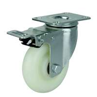5" Inch Caster  220 lbs Swivel and Upper Brake Polypropylene Top Plate