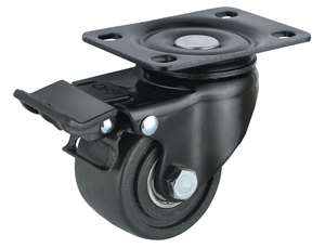 65mm Caster  331 lbs Swivel and Upper Brake Nylon Top Plate